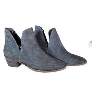 Free People Womens Charm Double V Ankle Boots Size 8.5 Black Pointed-Toe Boho